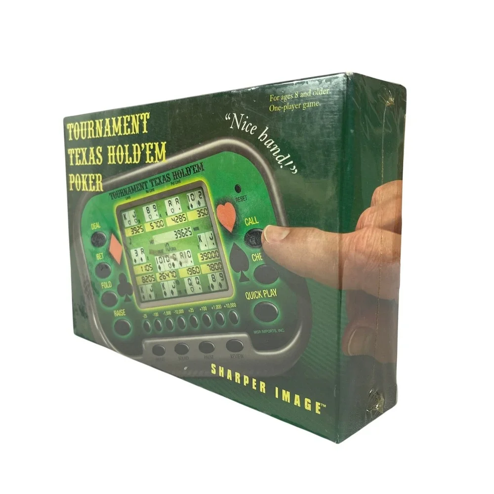 Sharper Image Tournament Texas Hold Em Poker Electronic Handheld Game NEW